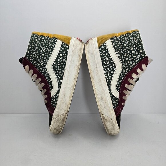 Vans | SK8-Hi Boho hunter green patchwork granola hi-top sneakers | WMS 6 - Picture 8 of 10